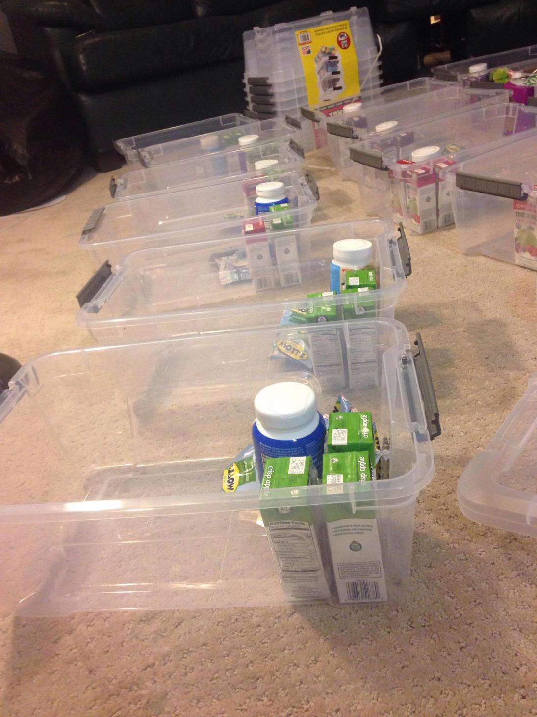Assembling the sugar boxes.